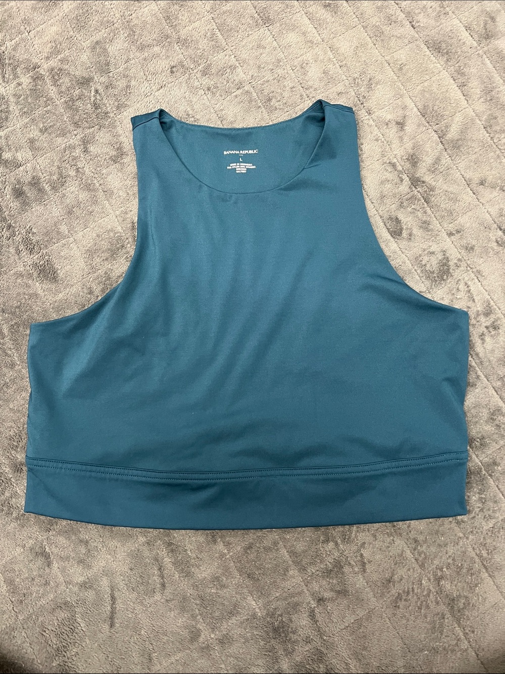 Banana Republic Teal High-Neck Crop Sports Tank